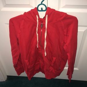 Bonds Red Zip Up Hoodie Women Size Large